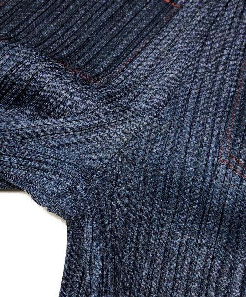 PLEATS PLEASE（プリーツプリーズ）PLEATS PLEASE (プリーツプリーズ) 転写プリーツパンツ ネイビー サイズ:3の古着・服飾アイテム