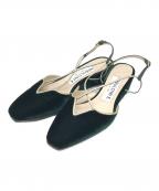 NEBULONIEネブローニ）の古着「ベロアミュール」｜グリーン