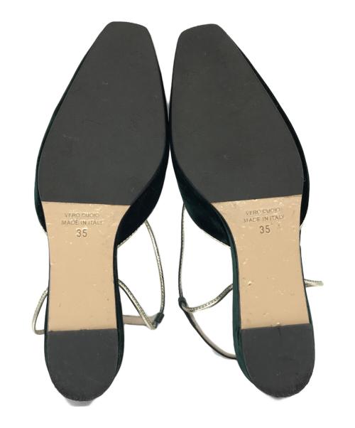 NEBULONIE（ネブローニ）NEBULONIE (ネブローニ) ベロアミュール グリーン サイズ:35の古着・服飾アイテム