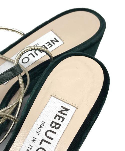 NEBULONIE（ネブローニ）NEBULONIE (ネブローニ) ベロアミュール グリーン サイズ:35の古着・服飾アイテム