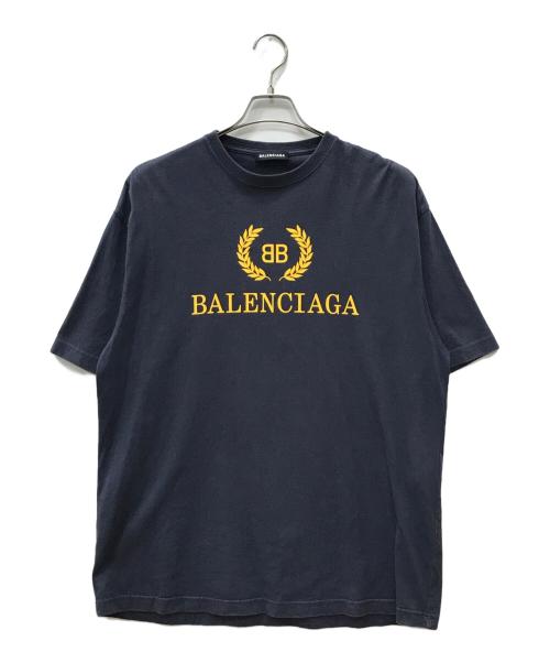 BALENCIAGA（バレンシアガ）BALENCIAGA (バレンシアガ) ロゴプリントTシャツ ネイビー サイズ:Sの古着・服飾アイテム