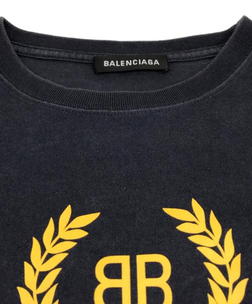 BALENCIAGA（バレンシアガ）BALENCIAGA (バレンシアガ) ロゴプリントTシャツ ネイビー サイズ:Sの古着・服飾アイテム