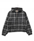 stussyステューシー）の古着「WORK JACKET WOOL PLAID」｜ブラック
