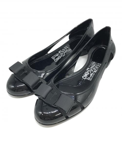 Salvatore Ferragamo（サルヴァトーレ フェラガモ）Salvatore Ferragamo (サルヴァトーレ フェラガモ) ラバーパンプス ブラック サイズ:6の古着・服飾アイテム