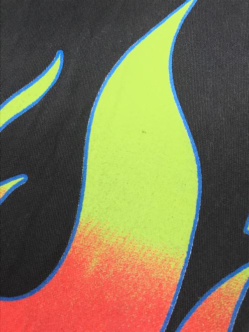 GALLERY DEPT（ギャラリー デプト）GALLERY DEPT (ギャラリー デプト) ファイヤーパターン半袖オープンカラーシャツ ブラック サイズ:Mの古着・服飾アイテム