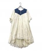 CATHRIカスリ）の古着「ギャザーリネンワンピース」｜アイボリー