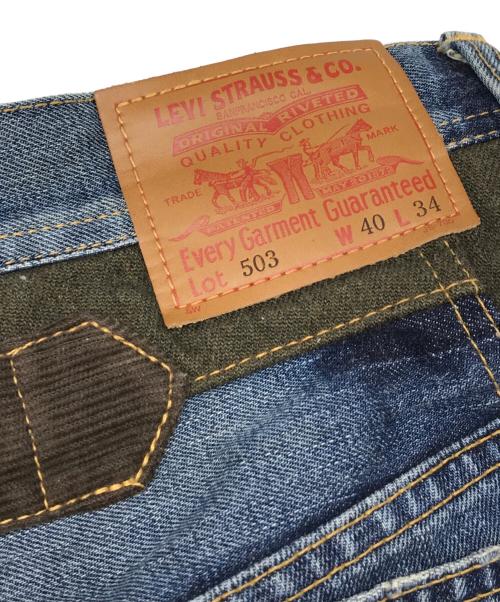 COMME des GARCONS JUNYA WATANABE MAN（コム デ ギャルソン ジュンヤ ワタナベ マン）COMME des GARCONS JUNYA WATANABE MAN (コム デ ギャルソン ジュンヤ ワタナベ マン) LEVI'S (リーバイス) ドッキングデニムパンツ インディゴ サイズ:Lの古着・服飾アイテム