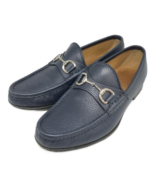 GUCCI（グッチ）GUCCI (グッチ) ビットローファー ネイビー サイズ:5の古着・服飾アイテム