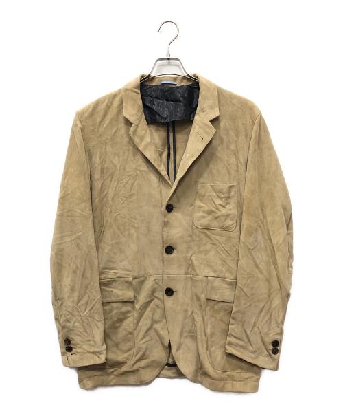EMMETI（エンメティ）EMMETI (エンメティ) スウェードテーラードジャケット ベージュ サイズ:Lの古着・服飾アイテム