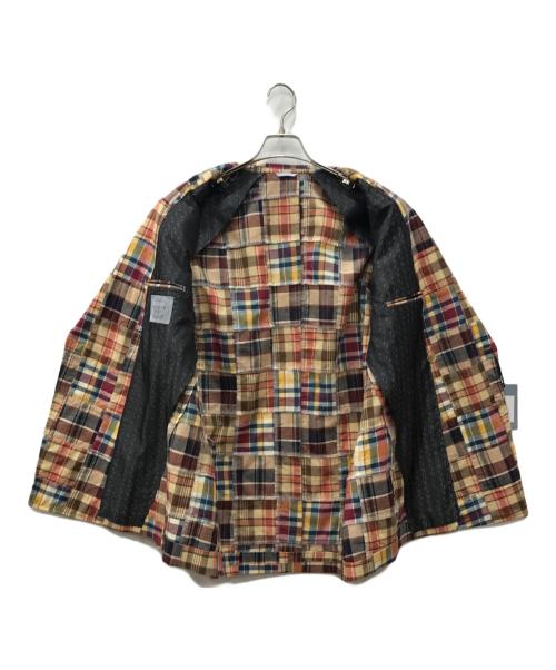 kenneth field（ケネスフィールド）kenneth field (ケネスフィールド) Double Breasted Jacket Madras Patchwork レッド サイズ:42 未使用品の古着・服飾アイテム