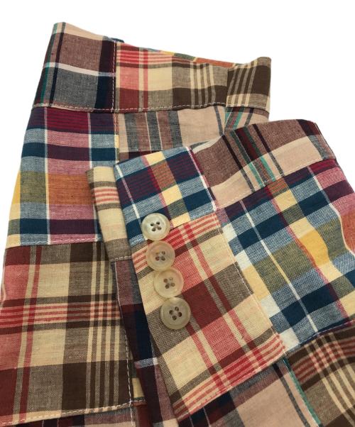 kenneth field（ケネスフィールド）kenneth field (ケネスフィールド) Double Breasted Jacket Madras Patchwork レッド サイズ:42 未使用品の古着・服飾アイテム