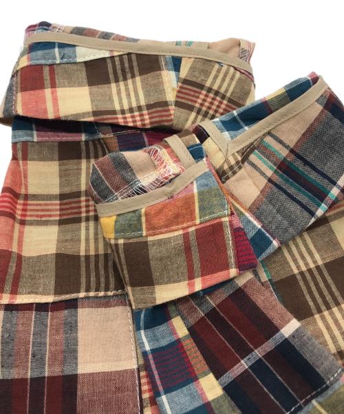 kenneth field（ケネスフィールド）kenneth field (ケネスフィールド) Double Breasted Jacket Madras Patchwork レッド サイズ:42 未使用品の古着・服飾アイテム