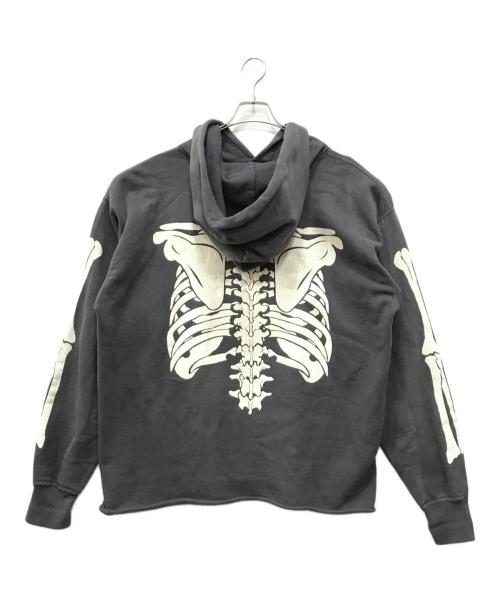 SAINT MICHAEL（セントマイケル）SAINT MICHAEL (セントマイケル) ボーンプリントプルオーバーパーカー ブラック サイズ:XLの古着・服飾アイテム