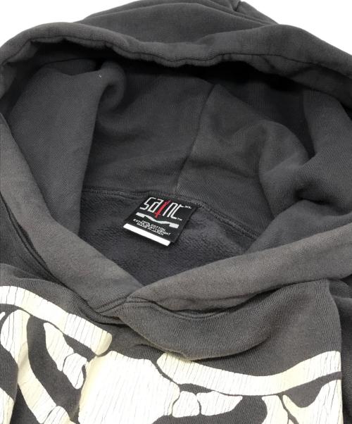 SAINT MICHAEL（セントマイケル）SAINT MICHAEL (セントマイケル) ボーンプリントプルオーバーパーカー ブラック サイズ:XLの古着・服飾アイテム