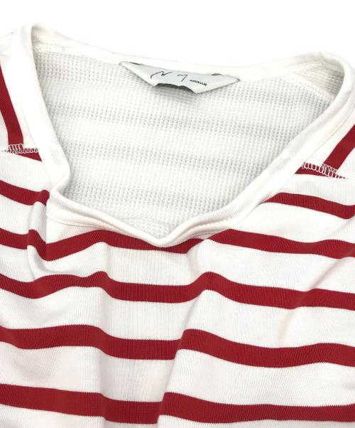 ANCELLM（アンセルム）ANCELLM (アンセルム) BORDER LAYERED LS SHIRT ホワイト×レッド サイズ:1の古着・服飾アイテム