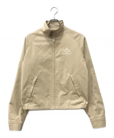 プラダ　ジャンパー　ブルゾン　アウター　フード　ベージュ　イタリー製　ベージュ 中古・古着通販】PRADA (プラダ) Cotton blend jacket ベージュ サイズ