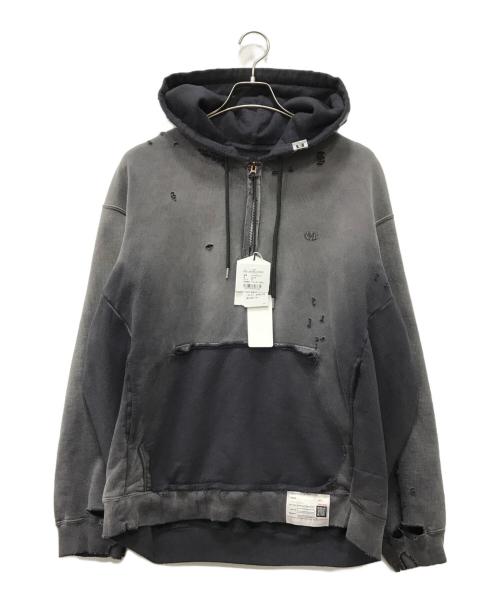 MIHARA YASUHIRO（ミハラヤスヒロ）MIHARA YASUHIRO (ミハラヤスヒロ) SUN FADED HALF ZIP HOODIE ブラック サイズ:46の古着・服飾アイテム