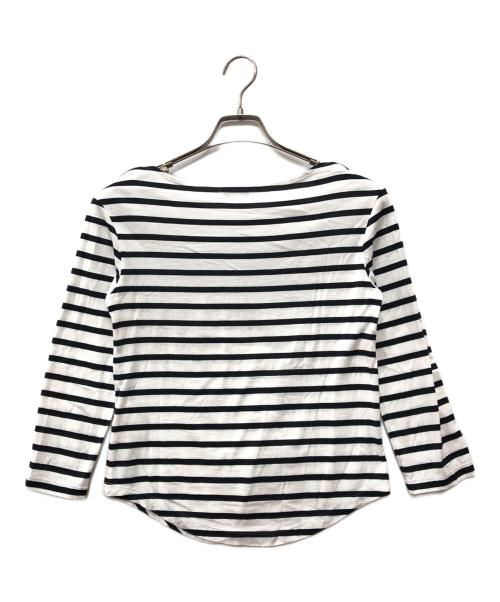 MADISON BLUE（マディソンブルー）MADISON BLUE (マディソンブルー) BOAT NECK 3/4 SLEEVE TEE BORDER ホワイト×ブラック サイズ:01（S）の古着・服飾アイテム