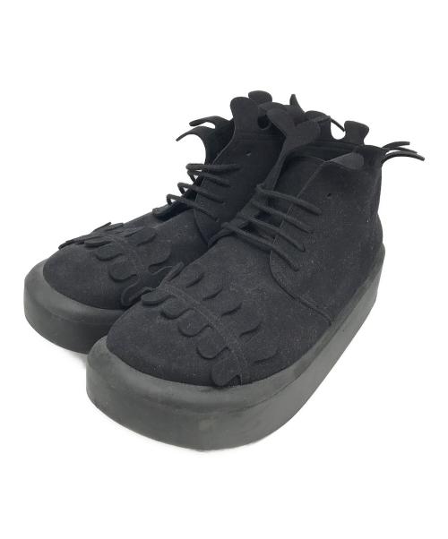 BELLY BUTTON（ベリーボタン）BELLY BUTTON (ベリーボタン) デザインミドルブーツ ブラック サイズ:24.5の古着・服飾アイテム