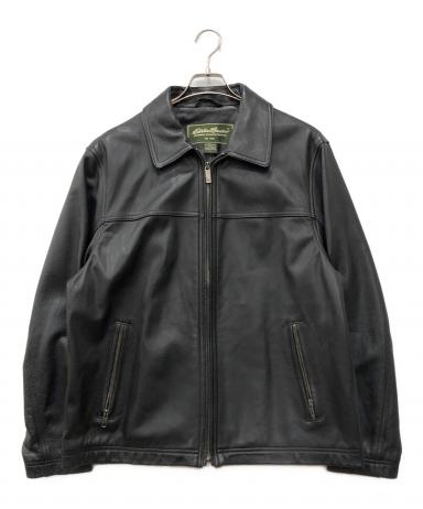 【エディーバウアー】レザージャケット 本革 バッファローレザー 黒 L 中古・古着通販】Eddie Bauer (エディーバウアー) レザージャケット