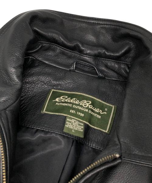 Eddie Bauer（エディーバウアー）Eddie Bauer (エディーバウアー) レザージャケット ブラック サイズ:Lの古着・服飾アイテム