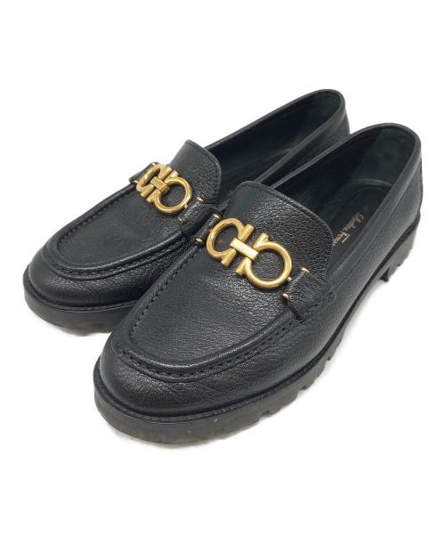 Salvatore Ferragamo（サルヴァトーレ フェラガモ）Salvatore Ferragamo (サルヴァトーレ フェラガモ) ガンチーニローファー ブラック サイズ:4 1/2の古着・服飾アイテム