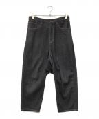 Y'sワイズ）の古着「シンチバックデニムパンツ」｜ブラック