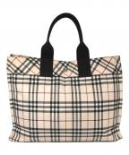 BURBERRY BLUE LABELバーバリーロンドンブルーレーベル）の古着「ノバチェックハンドバッグ」｜ベージュ
