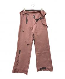 DIESEL（ディーゼル）の古着「MARTAINOFFダメージ加工ワイドスウェットパンツ」｜ブラウン