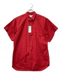 COMME des GARCONS SHIRT（コムデギャルソンシャツ）の古着「Stripe Shortsleeve Shirt」｜レッド