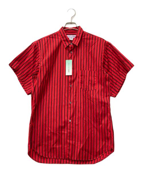 COMME des GARCONS SHIRT（コムデギャルソンシャツ）COMME des GARCONS SHIRT (コムデギャルソンシャツ) Stripe Shortsleeve Shirt レッド サイズ:M 未使用品の古着・服飾アイテム