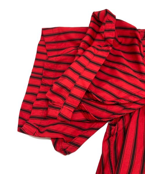 COMME des GARCONS SHIRT（コムデギャルソンシャツ）COMME des GARCONS SHIRT (コムデギャルソンシャツ) Stripe Shortsleeve Shirt レッド サイズ:M 未使用品の古着・服飾アイテム