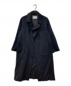icBアイシービー）の古着「ウールリバー ロングトレンチコート」｜ブラック