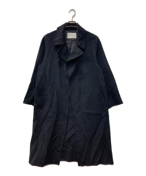 icB（アイシービー）icB (アイシービー) ウールリバー ロングトレンチコート ブラック サイズ:4の古着・服飾アイテム