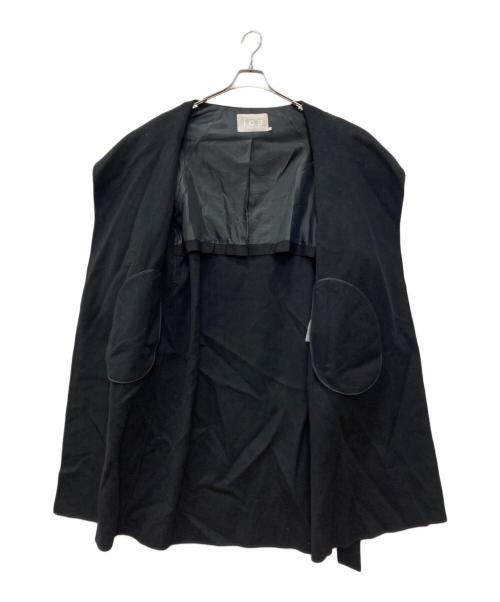 icB（アイシービー）icB (アイシービー) ウールリバー ロングトレンチコート ブラック サイズ:4の古着・服飾アイテム