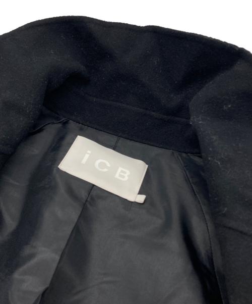 icB（アイシービー）icB (アイシービー) ウールリバー ロングトレンチコート ブラック サイズ:4の古着・服飾アイテム