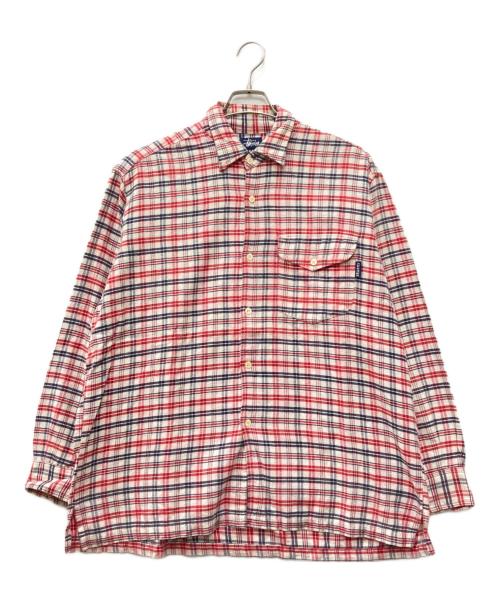 stussy（ステューシー）stussy (ステューシー) チェックシャツ ホワイト×レッド サイズ:Mの古着・服飾アイテム