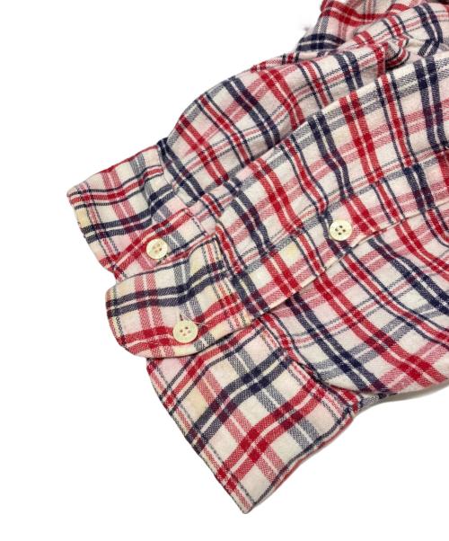 stussy（ステューシー）stussy (ステューシー) チェックシャツ ホワイト×レッド サイズ:Mの古着・服飾アイテム