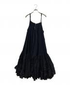 Curensologyカレンソロジー）の古着「コットンギャザーキャミソールワンピース」｜ブラック