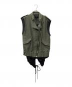 ALEXANDER WANGアレキサンダー・ワン）の古着「ライダースレイヤージップベスト」｜カーキ