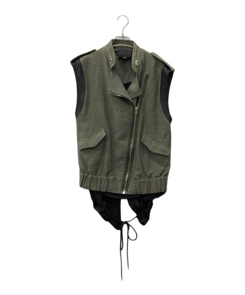 ALEXANDER WANG（アレキサンダー・ワン）ALEXANDER WANG (アレキサンダーワン) ライダースレイヤージップベスト カーキの古着・服飾アイテム
