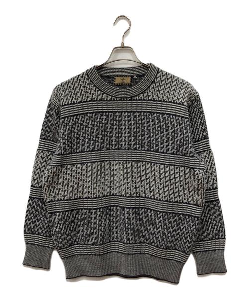 FENDI（フェンディ）FENDI (フェンディ) 総柄ニット ブラック サイズ:Mの古着・服飾アイテム