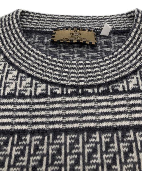 FENDI（フェンディ）FENDI (フェンディ) 総柄ニット ブラック サイズ:Mの古着・服飾アイテム