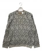 FENDIフェンディ）の古着「ズッカ柄長袖ニット」｜グレー