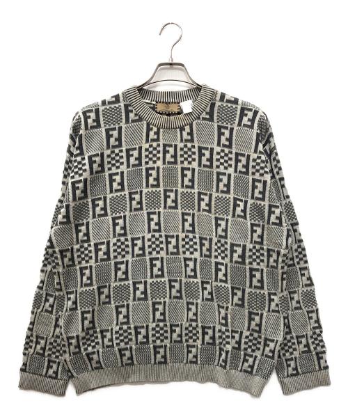 FENDI（フェンディ）FENDI (フェンディ) ズッカ柄長袖ニット グレー サイズ:下記参照の古着・服飾アイテム