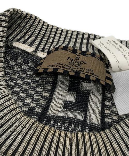 FENDI（フェンディ）FENDI (フェンディ) ズッカ柄長袖ニット グレー サイズ:下記参照の古着・服飾アイテム