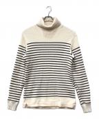 NIGEL CABOURNナイジェルケーボン）の古着「タートルネックボーダーニット」｜アイボリー