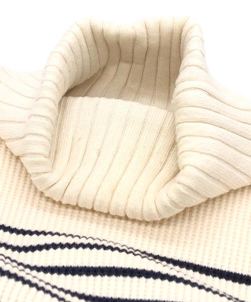 NIGEL CABOURN（ナイジェルケーボン）NIGEL CABOURN (ナイジェルケーボン) タートルネックボーダーニット アイボリー サイズ:48の古着・服飾アイテム