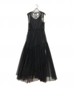 Ameriアメリ）の古着「BLACK TULLE WAVE TIERED DRESS」｜ブラック