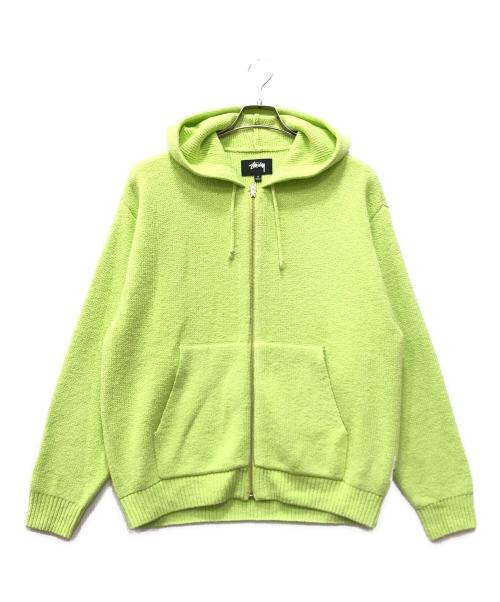 stussy（ステューシー）stussy (ステューシー) HOODED ZIP SWEATER 黄緑 サイズ:Sの古着・服飾アイテム